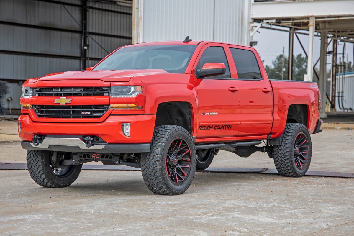 Chevrolet Silverado 1500 Tow Hook to Shackle Conversion Kit - Front - Rough Country - Black - '14-'18